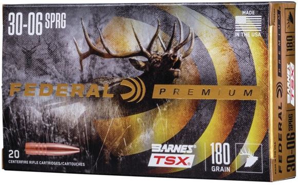 Picture of Federal Premium Vital-Shok Rifle Ammo - 30-06 Sprg, 180Gr, Barnes Triple-Shock X, 20rds Box