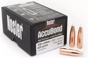 Picture of Nosler Bullets, AccuBond - 338 Caliber (.338"), 225Gr, Spitzer, 50ct Box