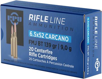 Picture of PPU PP6CF Rifle Ammo, 6.5x52 Carcano FMJ 139 gr, 20 Rnds