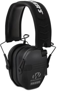 Picture of Walker's GWP-RSEM Razor Slim Shooter Folding Electronic Ear Muff NRR23dB, Low Profile, HD Sound, Black