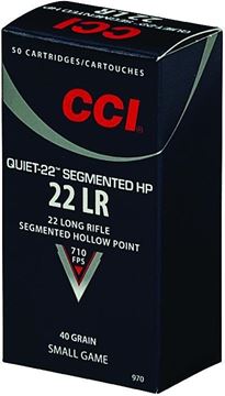 Picture of CCI Small Game Rimfire Ammo - Quiet-22 Segmented HP, 22 LR, 40Gr, CPSHP, 50rds Box, 710fps