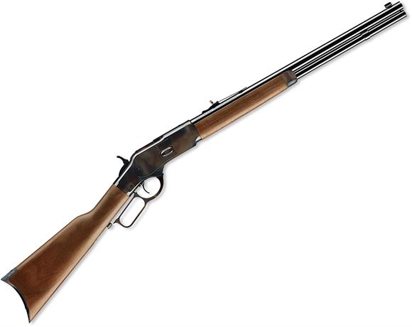 Picture of Winchester Model 1873 Short Rifle Lever Action Rifle - 357 Mag/38 Special, 20", Sporter Contour, Polished Blued, Color Case Hardened Steel Receiver, Oil Finished Grade II/III Black Walnut Stock w/Straight Grip & Classic Rifle-Style Forearm & Steel Forend