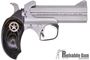 Picture of Used Bond Arms Ranger 2 Break Action Pistol - 45 LC/410, 4-1/4" Barrel, Satin Polish Stainless Steel, Black Hardwood Grips & Original Case, Black Leather Holster, 2rds, Excellent Condition