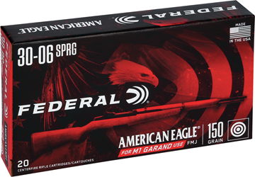 Picture of Federal American Eagle Rifle Ammo - 30-06 Sprg, 150Gr, FMJ, For M1 Garand, 20rds Box