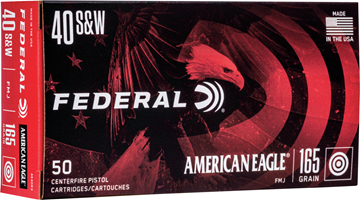 Picture of Federal AE40R3 American Eagle Pistol Ammo 40 S&W 165Gr 50Rnd FMJ