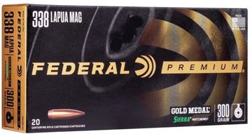 Picture of Federal Premium Gold Medal Rifle Ammo - 338 Lapua Magnum, 300gr, Sierra Matchking BTHP, 20rds Box