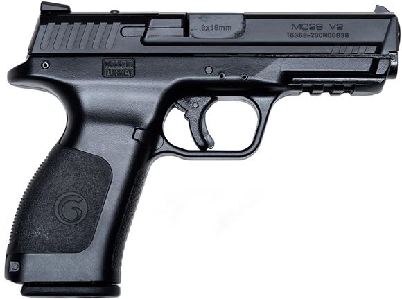 Picture of Girsan MC 28 Optic Ready V2 SA Semi-Auto Pistol - 9mm, 4.2", Striker-Fired, Black , Polymer Frame, x2 Grip Backstraps, Picatinny Rail, White Dot Sights, 2x10rds, Mag Loader