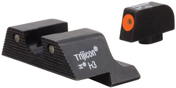 Picture of Trijicon Iron Sights, Trijicon HD XR Night Sights - Glock Trijicon HD XR Night Sight Set, Orange Front Outline, Fits Glock Models: 42, 43, 43x, 43E, and 48