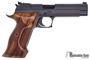 Picture of Used Sig Sauer P210 Target Single Action Semi Auto Pistol - 9mm Luger, 5", Black, 2x8rds, Walnut Target Grip, Adjustable Rear Sight, Original Box, Made In USA, Excellent Condition