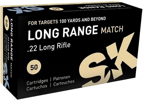 Picture of Lapua SK Rimfire Ammo - Long Range Match, 22 LR, 40Gr, Lead Round Nose, 50rds Box, 1099 fps