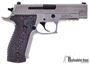 Picture of Used Sig P226 Stainless Elite Semi Auto Pistol, 9mm Luger, Grey G10 Grips, 4 Mags, Original Case, Very Good Condition