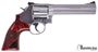 Picture of Used Smith & Wesson (S&W) Model 686-6 Deluxe DA/SA Revolver - 357 Mag, 6", Stainless Steel Frame & Cylinder, Medium Frame (L), Textured Wood Grip, 7rds, Red Ramp Front & Adjustable White Outline Rear Sights, Original Case, Excellent Condition