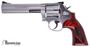 Picture of Used Smith & Wesson (S&W) Model 686-6 Deluxe DA/SA Revolver - 357 Mag, 6", Stainless Steel Frame & Cylinder, Medium Frame (L), Textured Wood Grip, 7rds, Red Ramp Front & Adjustable White Outline Rear Sights, Original Case, Excellent Condition