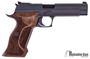 Picture of Used Sig Sauer P210 Target Single Action Semi Auto Pistol - 9mm Luger, 5", Black, 2x8rds, Walnut Target Grip, Adjustable Rear Sight,  Made In USA, Very Good Condition