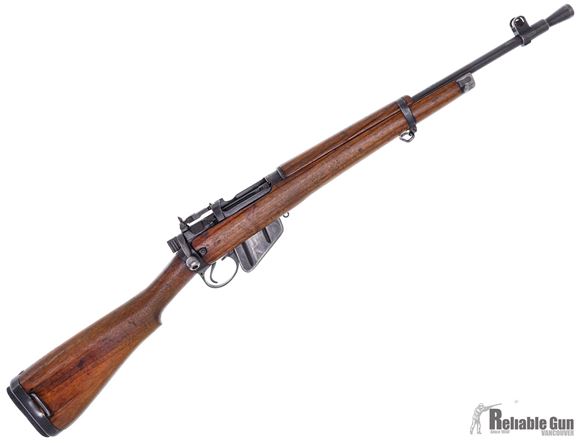 Picture of Used Lee Enfield No 5 "Jungle Carbine" Bolt-Action 303 British, Full Military Wood, Bayonet Lug Removed, Forend Bedded, SIN Engraved on Receiver, Overall Fair Condition