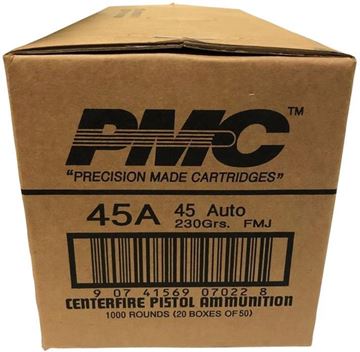 Picture of PMC Bronze Handgun Ammo - 45 Auto, 230Gr, FMJ, 1000rds Case