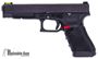 Picture of Used Glock 34 Gen4 Semi-Auto Pistol - 9mm, 5", Black, Adj Rear Sight, Hi Viz Front Sight, Extended Red Mag Release, Custom Stippled, No Mag, Good Condition