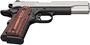 Picture of Browning 1911-380 Black Label Pro SS Single Action Semi-Auto Pistol - 380 ACP, 4-1/4", Satin Stainless Finish, Matte Black Composite Frame, American Flag Rosewood Grips, 2x8rds, Combat White Dot Sights, Extended Ambi Safety