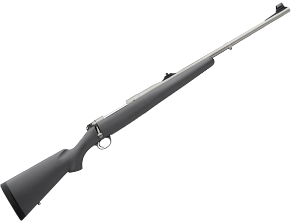 Picture of Kimber 8400 Talkeetna Bolt Action Rifle - 375 H&H Mag, 24", Magnum Contour, Matte Stainless, Grey Composite Stock, 4rds, Iron Sights, Adjustable Trigger, 3-Position Safety - DEMO Model, Some Scratches, No Box, With 30mm Leupold Rings