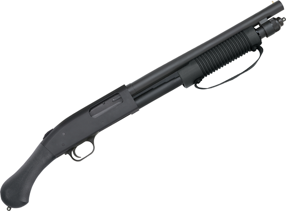 Picture of Mossberg 590 Shockwave Pump Action Shotgun - 12Ga, 3", 14", Matte Blued, Bead Sights, Strapped Forend, 5rds, COMBO With Magpul Stock &  Bird's Head Grip