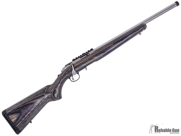 Picture of Used Ruger American Rimfire Bolt-Action 22 LR, 18" Threaded Heavy Barrel, Stainless, Laminate Stock, One Mag, Very Good Condition