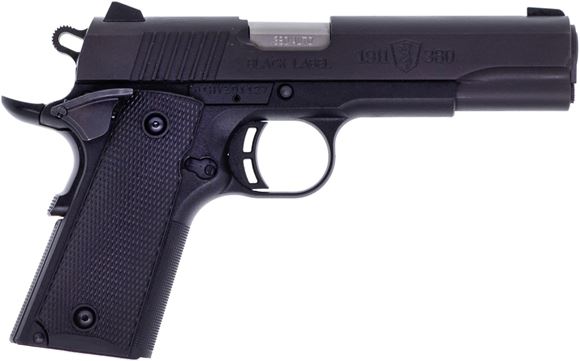 Picture of Used Browning 1911-380 Black Label Single Action Semi-Auto Pistol - 380 ACP, 4-1/4", Matte Black Steel Slide, Matte Black Composite Frame, Combat Front & Rear Sights, Extended Ambi Safety, Skeletonized Hammer, 1 Magazine, Original Box, Excellent Conditio