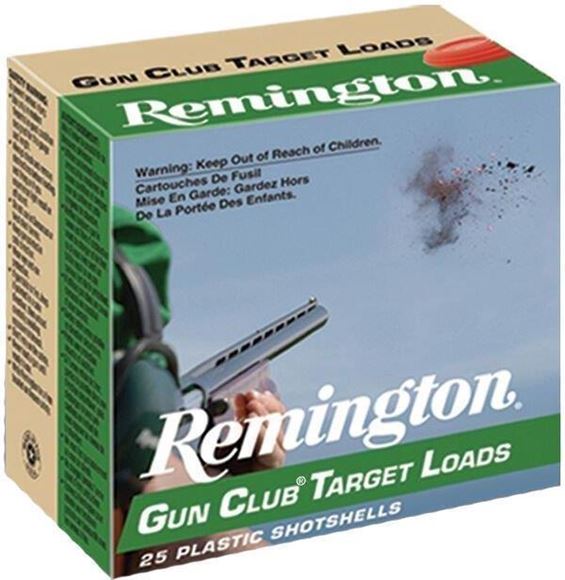 Picture of Remington Target Loads, Gun Club Target Loads Shotgun Ammo - 12Ga, 2-3/4", 2-3/4 DE, 1-1/8oz, #9, 250rds Case, 1145fps