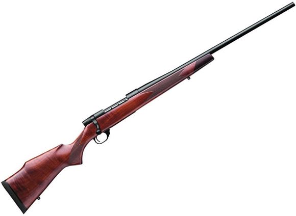 Picture of Weatherby Vanguard Sporter Bolt Action Rifle - 223 Rem, 24", Matte Bead Blasted Blued, Raised Comb Monte Carlo "A" Grade Turkish Walnut Stock w/Satin Urethane Finish & Rosewood Forend Cap, Fineline Diamond Point Checkering, 5rds