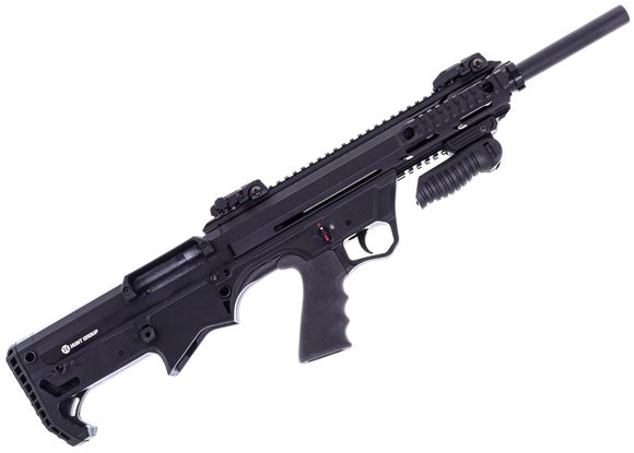 Picture of Used Canuck FD12 Bullpup Semi-Auto Shotgun - 12ga, 3", 20" Chrome Lined, Black Synthetic Stock, Ambidextrous Charging Handle, Fire Selector, 2x5rds, 1x2rds, Flip-up Sights, Forward Grip, Mobil Choke Flush (C,M,F), Original Box, Excellent Condition