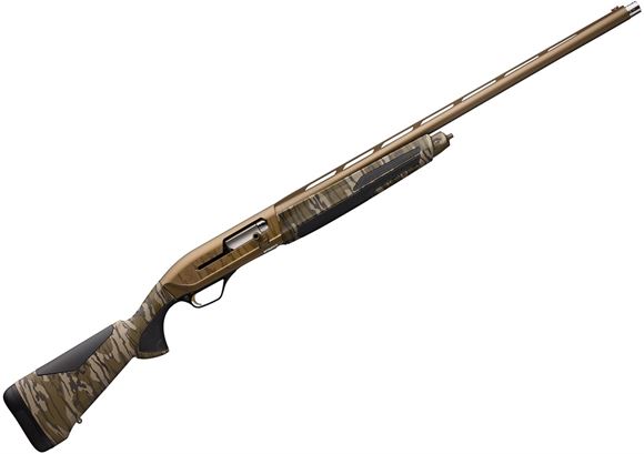 Picture of Browning Maxus II Wicked Wing Semi-Auto Shotgun -12Ga, 3-1/2", 28", Lightweight Profile, Vented Rib, Mossy Oak Original Bottomlands Camo, Burnt Bronze Cerakote Alloy Receiver, Composite Stock w/Rubber Overmold, 4rds, Fiber Optic Front & Ivory Mid Bead, I