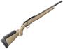 Picture of Ruger American Rimfire Bolt Action Rifle - 22 LR, 16", Threaded Muzzle 1/2"-28, Satin Blued, Barrett Brown Synthetic Stock, Adjustable Trigger, One-Piece Scope Rail