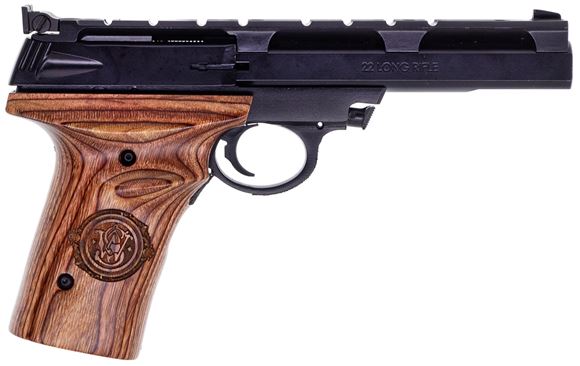 Picture of Used Smith & Wesson 22A-1 Semi-Auto Pistol - 22LR, 5.5" Barrel, 2x Mags, Wood Grips. Good Condition