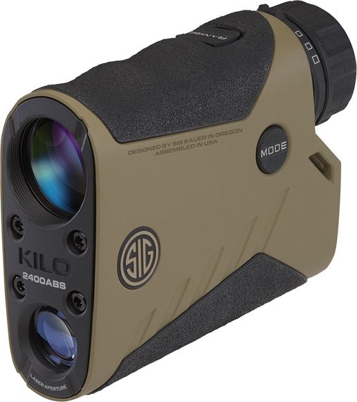 Picture of Sig Sauer Kilo 2400ABS Laser Range Finder - 7x25mm, Ranges up to 2 miles, Free downloadable SIG Ballistic App, Bluetooth 4.0, Magnesium/Flat Dark Earth, Tripod Mount/Wind Meter/Tactical Pen/Stylus/3 Batteries Included