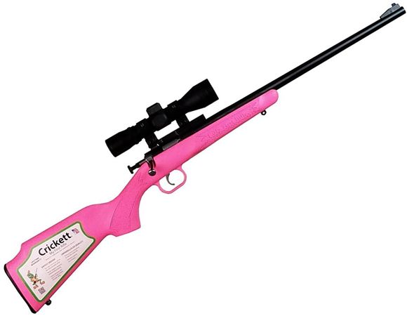 Picture of Keystone KSA2220PKG Crickett Bolt Action Youth Rifle Package w/Rifle Pink, Scope, 22 LR