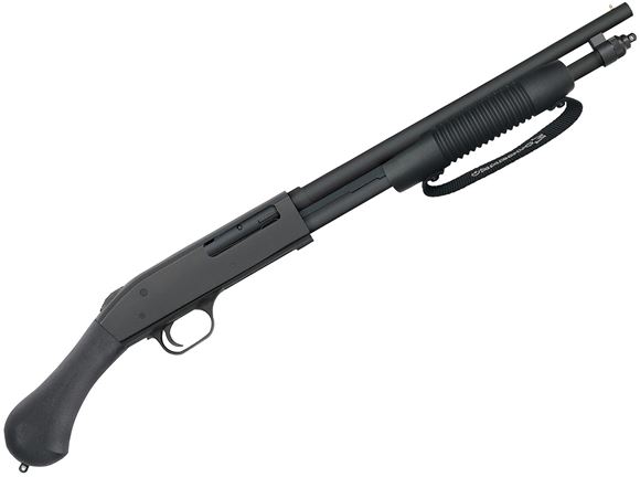 Picture of Mossberg 590 Shockwave Pump Action Shotgun - .410 Bore, 3", 14", Matte Black, Synthetic Birdshead Grip, 6rds, Bead Sights, Strapped Forend