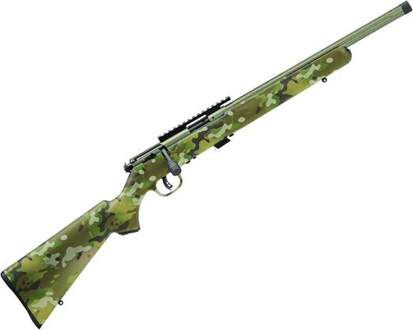 Picture of Savage 28726 Mark II FV-SR Bolt Action Rifle, 22 LR, 16.5" Fluted Bbl, Threaded, Bazooka Green Syn Stk, 5+1 Rnd, BRS Exclusive