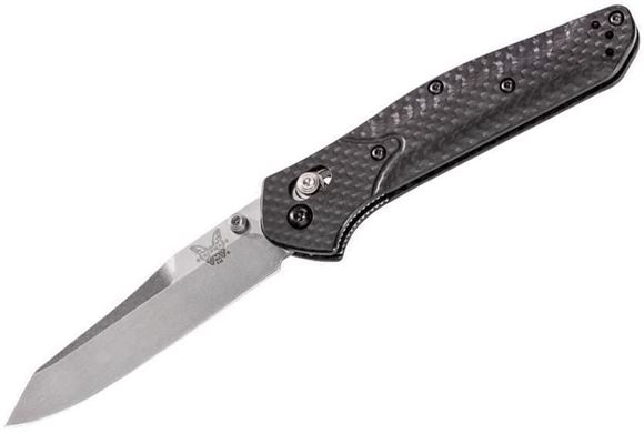 Picture of Benchmade Knife Company, Knives - Osbourne, Reverse Tanto, 3.4" Blade, Carbon Fiber Handle, Reversable Tip Up Clip, Plain Edge, Weight: 2.44oz. (69.17g)