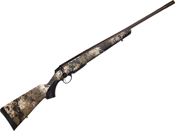 Picture of Tikka T3X Lite Veil Wideland Bolt Action Rifle - 6.5 Creedmoor, 24.3" Fluted Threaded w/Brake, Cerakote Midnight Bronze, Veil Wideland Camo Synthetic Stock, Standard Trigger, 3rds, No Sights