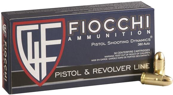 Picture of Fiocchi Pistol & Revolver Ammo - 380 Auto, 95Gr, FMJ, 50rds Box