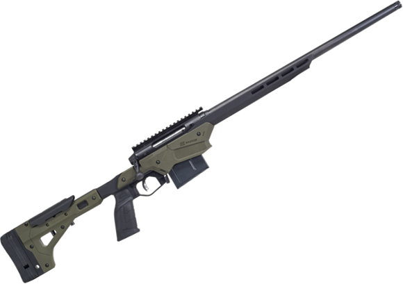 Picture of Savage 57550 Axis II Precision Bolt Action Rifle, .243 Win, MDT Olive Chassis, 22 In, Hvy Threaded Barrel, 10 Round AICS Mag