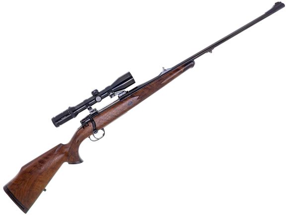 Picture of Used Heym SR20G Bolt Action, 7mm Rem Mag, 24'' Barrel w/Sights, Single Set Trigger, Walnut Stock, Swarovski Habicht 1.5-6x42 EAW Swing Off Mounts, Good Condition