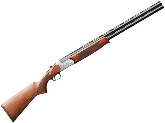 Picture of Charles Daly 202 Over/Under Shotgun - 410, 3", 26", Blued, Steel Engraved Bird Scene Receiver, Checkered Walnut Stock, 2rds, Vented Rib, Fiber Optic Front Sight, Extended Mobil Chokes (SK,IC,M,IM,F)