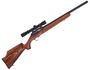 Picture of Used Thompson Center R55 Benchmark Semi Auto 22 LR, 18'' Heavy Target Barrel, Brown Laminate Stock, Leupold 2-7x28 Rimfire, 2 Magazines, Very Good Condition