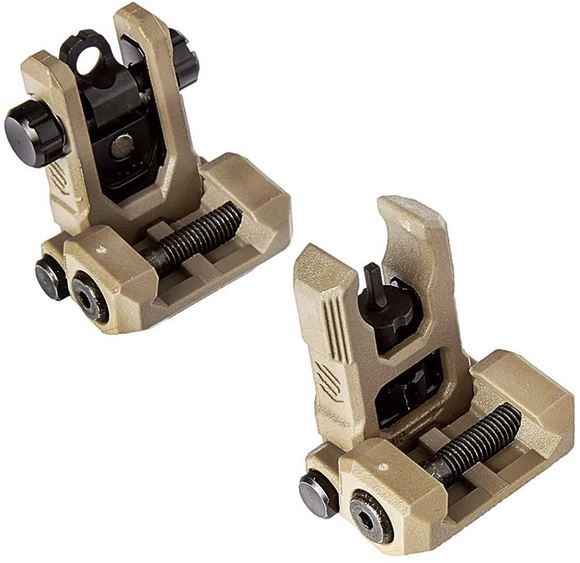 Picture of Blackhawk Long Gun Accessories - Hybrid Folding/Flip-Up Sight, Low Profile, Adjustable Front & Rear, FDE