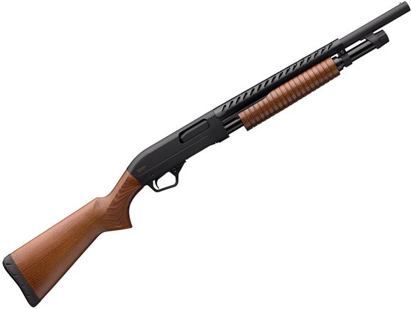 Picture of Winchester SXP Trench - Pump Action Shotgun - 12Ga, 3-", 18", Heat Shield, Chrome Plated Chamber & Bore, Aluminum Alloy Receiver, Wood Stock, 5 x 2-3/4"rds, Bead Front Sight, cylinder choke,