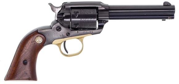 Picture of Used Ruger Bearcat Revolver, 22 lr, Single Action,  4" Barrel, 12.6 PROHIBITED, Blued , Wood Grips, Brass Trigger Guard, Good Condition