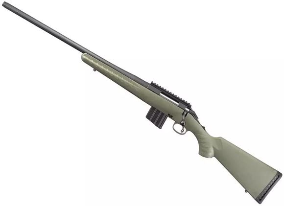 Picture of Ruger American Predator Left-Hand Bolt Action Rifle - 308 Win, 22", Matte Black, Alloy Steel, Moss Green Composite Stock, 4rds