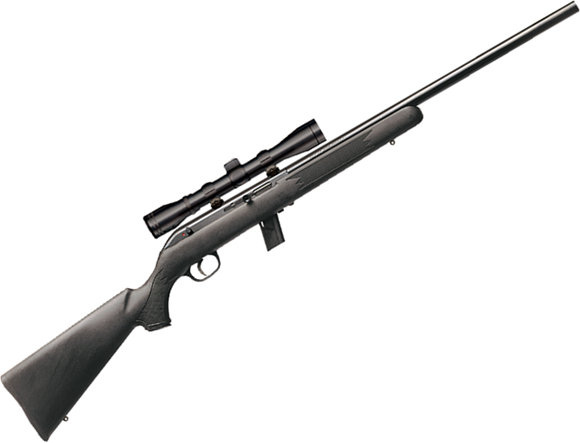 Picture of Savage Arms Mark II FVXP Bolt Action Rifle - 22 LR, 20.5", Satin Blued, Matte Black Synthetic, 5rds, w/4x32mm Riflescope