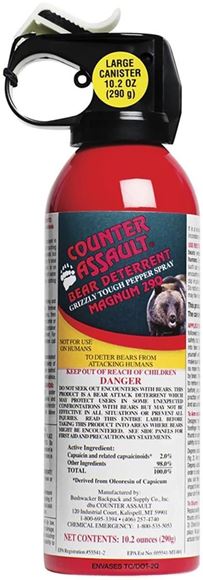 Picture of Counter Assault Ultra Bear Deterrent Pepper Spray - 290g, 12m Spray Distance, 8sec Spray Duration