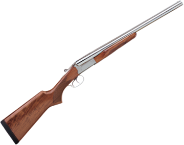 Picture of Stoeger Industries IGA Coach Gun Supreme Side-by-Side Shotgun - 12Ga, 3", 20", Polished Nickel, AA-Grade Gloss Walnut Stock w/Beaver Tail Forend, Brass Bead Front Sight, (IC,M), Double Trigger